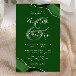 Budget Green Silver Agate Corners Wedding