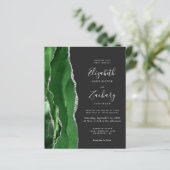 Budget Green Silver Agate Dark QR Code Hochzeit (Stehend Vorderseite)