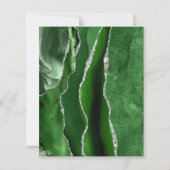 Budget Green Silver Agate Dark Wedding Einladung (Rückseite)