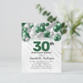 Budget Green Silver Ballon Glitzer 30. Geburtstag (Stehend Vorderseite)