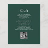 Budget Green Silver Glitzer QR Code Hochzeit Einla (Rückseite)