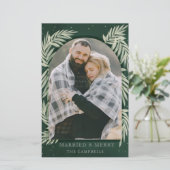 Budget Green Silver Merch Arch Foto Holiday Card (Stehend Vorderseite)
