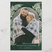 Budget Green Silver Merch Arch Foto Holiday Card (Vorderseite)