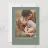 Budget Green Simple Calligraphy Script-Foto Save The Date (Rückseite)