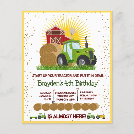 Budget Green Tractor Trucks Themed Birthday Party (Vorderseite)