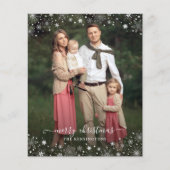 Budget Green Winter Snowflakes Weihnachts-Foto (Vorderseite)