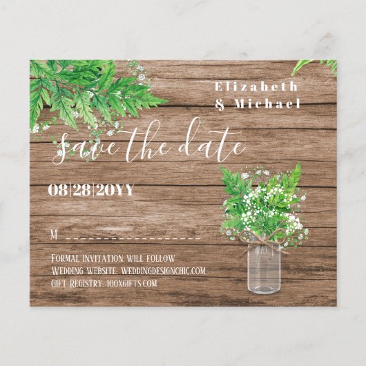 BUDGET Greenerity Rett Dates Ferns Rustic Wedding (Vorderseite)