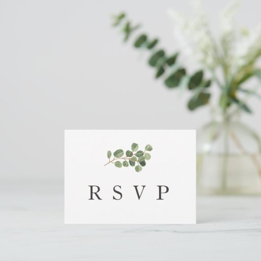 Budget Greenerity Wedding Response RSVP Card Mitteilungskarte (Stehend Vorderseite)