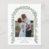 Budget Greenery Arch Elegantes Foto Weihnachtskart (Vorderseite)