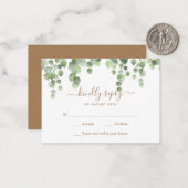 Budget Greenery Blätter Botanische Hochzeit RSVP Mitteilungskarte (Vorderseite/Rückseite Beispiel)