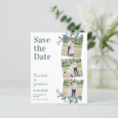Budget Greenery Blätter QR Code Foto Save the Date (Stehend Vorderseite)