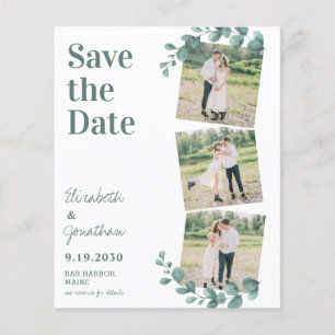Budget Greenery Blätter QR Code Foto Save the Date