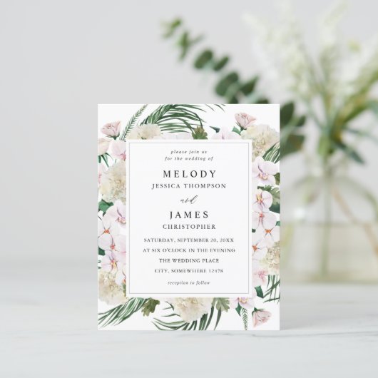 Budget Greenery Boho Tropical Floral Wedding (Stehend Vorderseite)