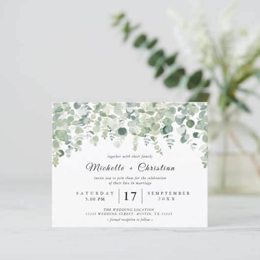 Budget Greenery Botanic Eucaliptus Wedding (Stehend Vorderseite)