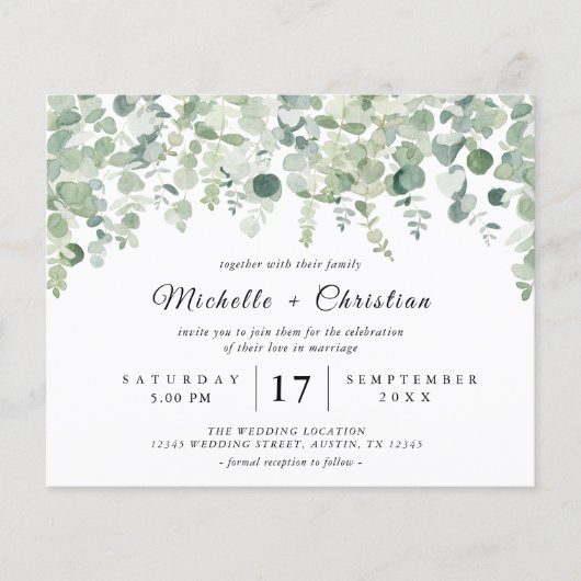 Budget Greenery Botanic Eucaliptus Wedding (Vorderseite)