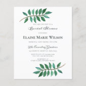 Budget Greenery Bridal Dusche Einladung (Vorderseite)