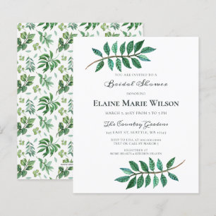 Budget Greenery Bridal Dusche Einladung