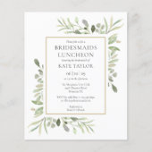 Budget Greenery Bridesmaids Luncheon Einladung (Vorderseite)