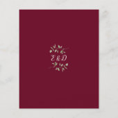 Budget Greenery Burgundy Wedding Einladung (Rückseite)