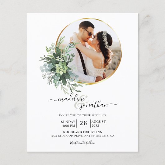 BUDGET Greenery Circle Border 2 Foto Hochzeit (Vorderseite)