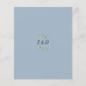 Budget Greenery Dusty Blue Wedding Einladung (Rückseite)