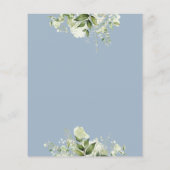 Budget Greenery Dusty Blue Wedding Einladung (Rückseite)