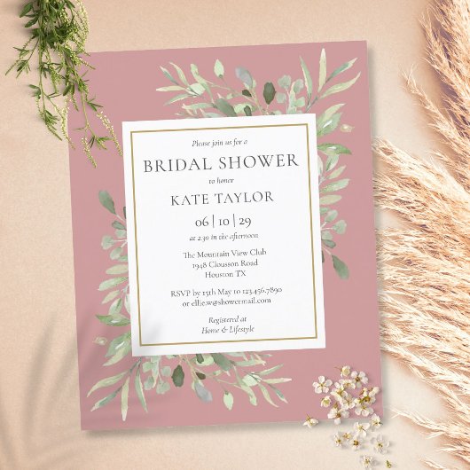 Budget Greenery Dusty Rose Brautparty laden