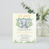 Budget Greenery Elephant Neutral Baby Dusche (Stehend Vorderseite)