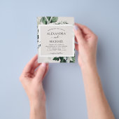 Budget Greenery Emerald Green Wedding Einladungen Flyer (Gruppe)