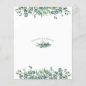 Budget Greenery Eucalyptus Gold Hochzeit Einladung (Rückseite)