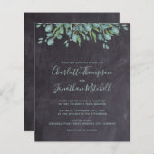 Budget Greenery Eucalyptus Wedding Einladung (Vorne/Hinten)