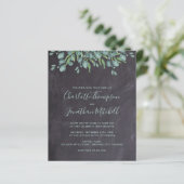 Budget Greenery Eucalyptus Wedding Einladung (Stehend Vorderseite)