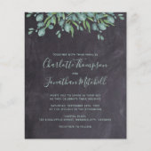 Budget Greenery Eucalyptus Wedding Einladung (Vorderseite)