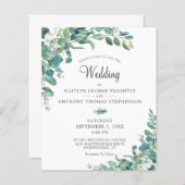 Budget Greenery Eucalyptus Wedding Einladung (Vorne/Hinten)