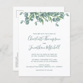 Budget Greenery Eucalyptus Wedding Einladung (Vorne/Hinten)