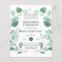 Budget Greenery Eucalyptus Wedding Einladung