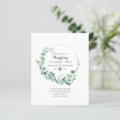 Budget Greenery Eucalyptus Wedding Einladungen (Stehend Vorderseite)