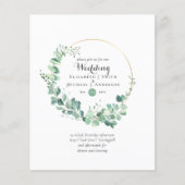 Budget Greenery Eucalyptus Wedding Einladungen (Vorderseite)