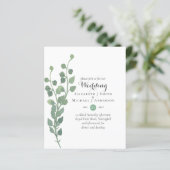 Budget Greenery Eucalyptus Wedding Einladungen (Stehend Vorderseite)