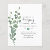 Budget Greenery Eucalyptus Wedding Einladungen (Vorderseite)