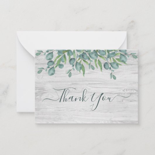 Budget Greenery Eucalyptus Wedding Vielen Dank Mitteilungskarte (Vorderseite)