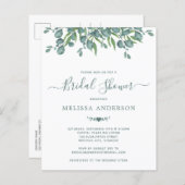 Budget Greenery Eukalyptus Brautparty Einladung (Vorne/Hinten)