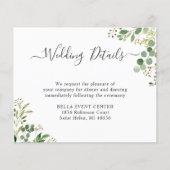Budget Greenery Eukalyptus Wedding Details Card (Vorderseite)