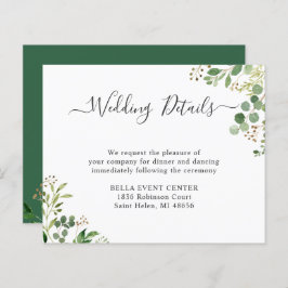 Budget Greenery Eukalyptus Wedding Details Card