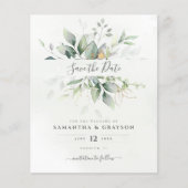 Budget Greenery Eukalyptus Wedding Save the Date (Vorderseite)