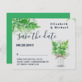 BUDGET Greenery Ferns Wedding Save the Dates (Vorne/Hinten)