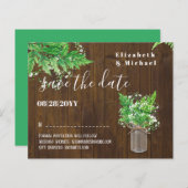 BUDGET Greenery Ferns Wedding Save the Dates (Vorne/Hinten)