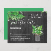 BUDGET Greenery Ferns Wedding Save the Dates (Vorne/Hinten)