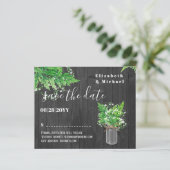 BUDGET Greenery Ferns Wedding Save the Dates (Stehend Vorderseite)