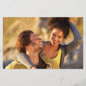 Budget Greenery Floral 2 Foto Hochzeit Einladung (Rückseite)